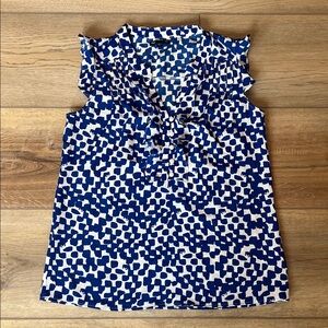 Gap Royal Blue/ White Abstract Blouse